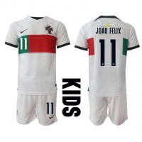 Portugal Joao Felix #11 Udebane Trøje Børn VM 2022 Kortærmet (+ Korte bukser)